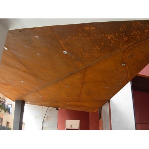 Tettoia acciaio corten